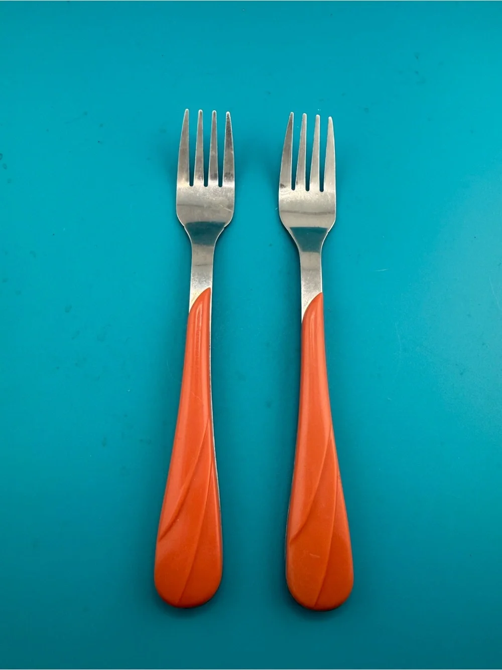 Fiesta Coral Orange Forks Set of 2 Stainless China